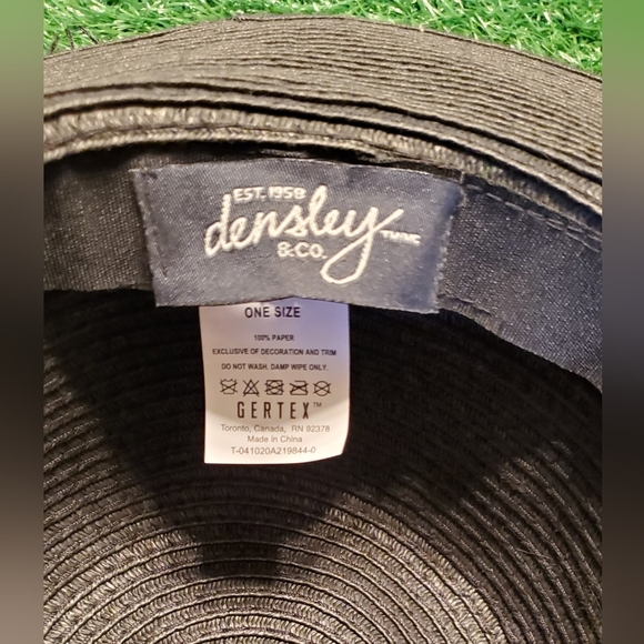 Oversized Floppy "Beach Please" Rafia Straw Sun Hat Wide Brim In Black One Size - Picture 4 of 4